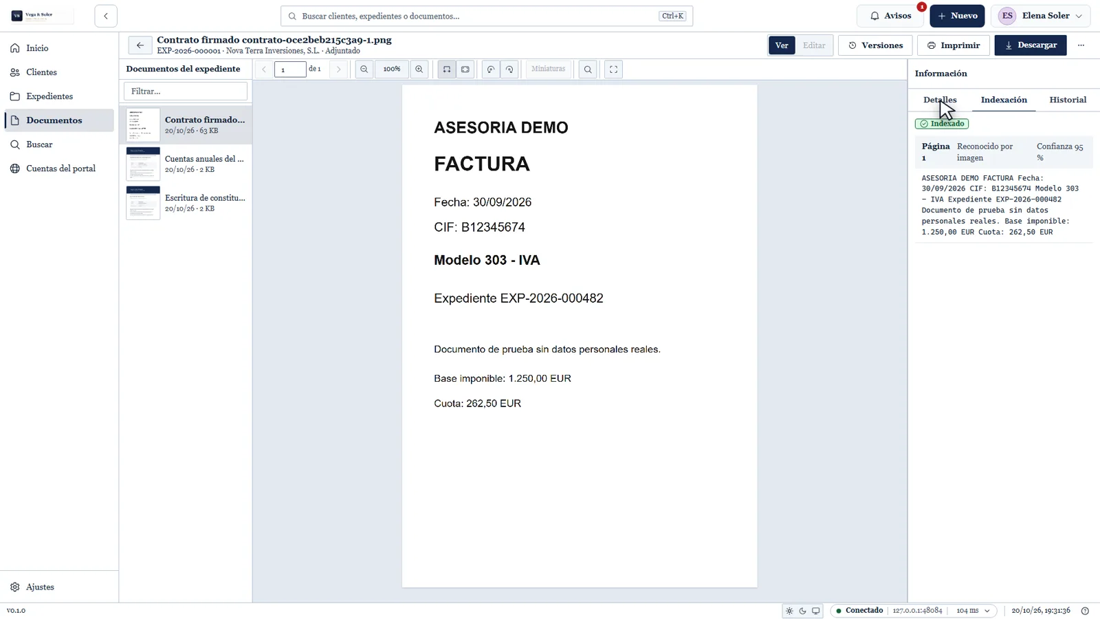 DocuCentral: visor de documento con texto indexado por OCR